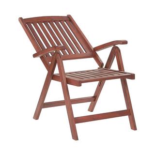 Beliani Lot de 2 chaises de jardin avec coussins en Acacia Traditionnel TOSCANA  