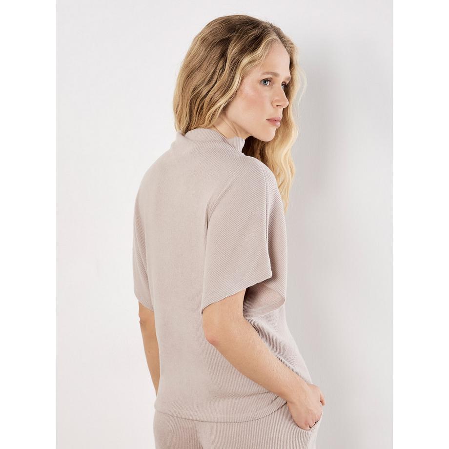 APRICOT Top in maglia morbida con lato arricciato  