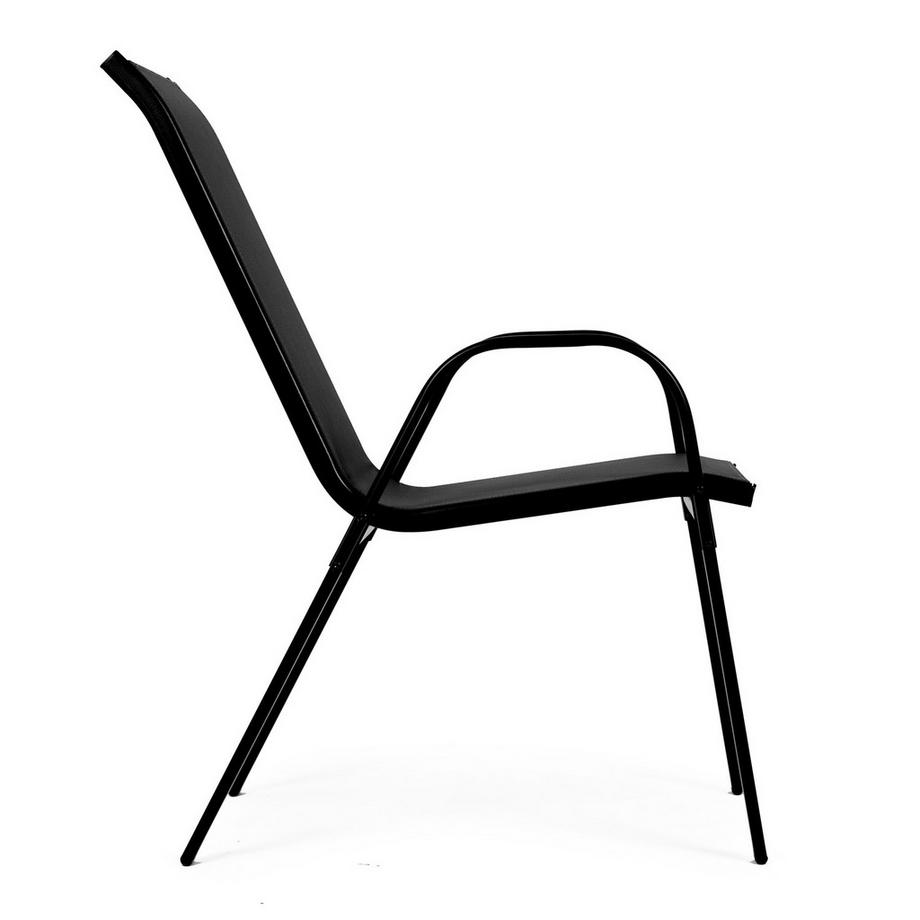 Northix Lot de 2 chaises de jardin pour la terrasse, balcon, noir  