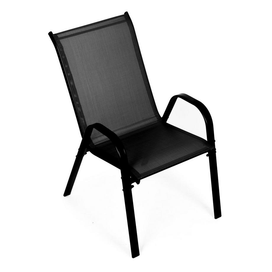 Northix Lot de 2 chaises de jardin pour la terrasse, balcon, noir  