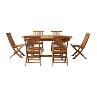 Tikamoon Ensemble de jardin en acacia massif 6 chaises Capri  