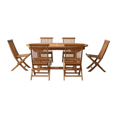 Tikamoon Ensemble de jardin en acacia massif 6 chaises Capri  
