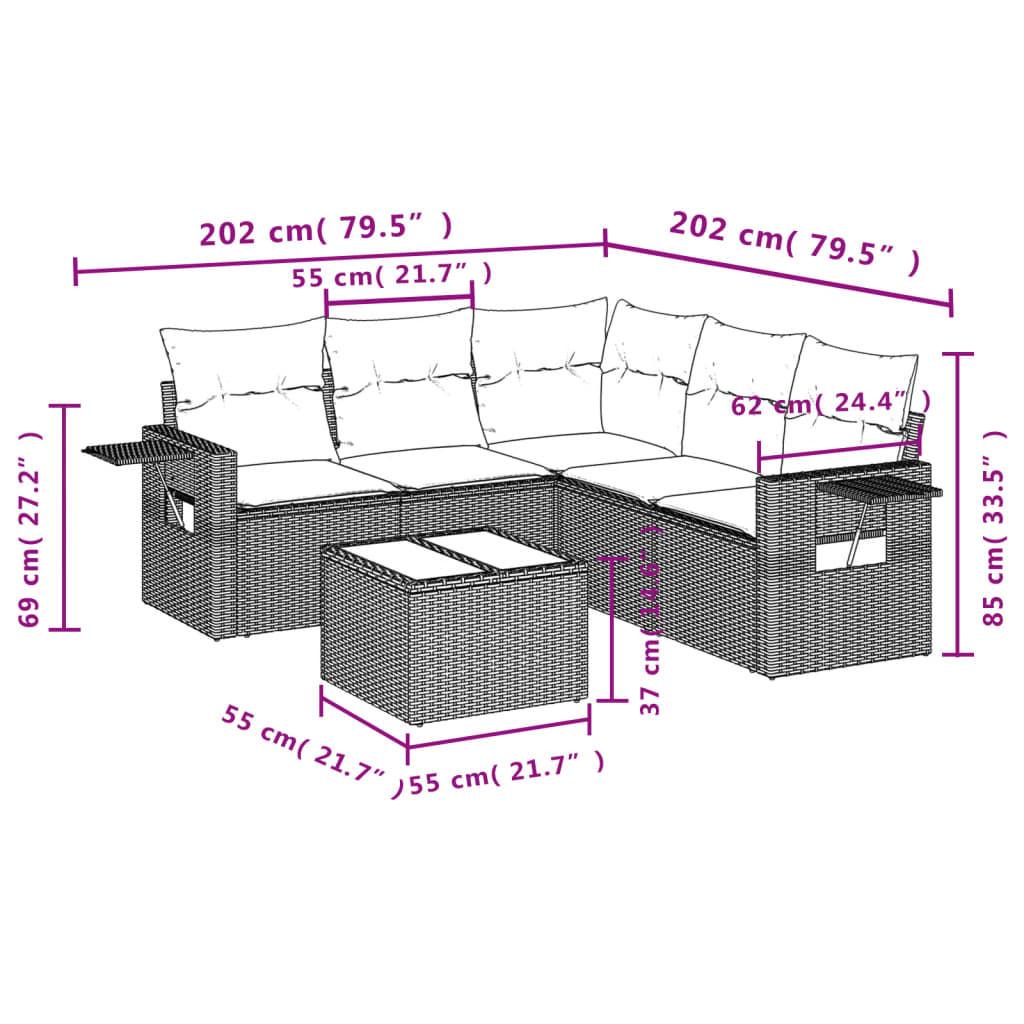 VidaXL set divano da giardino Polirattan  