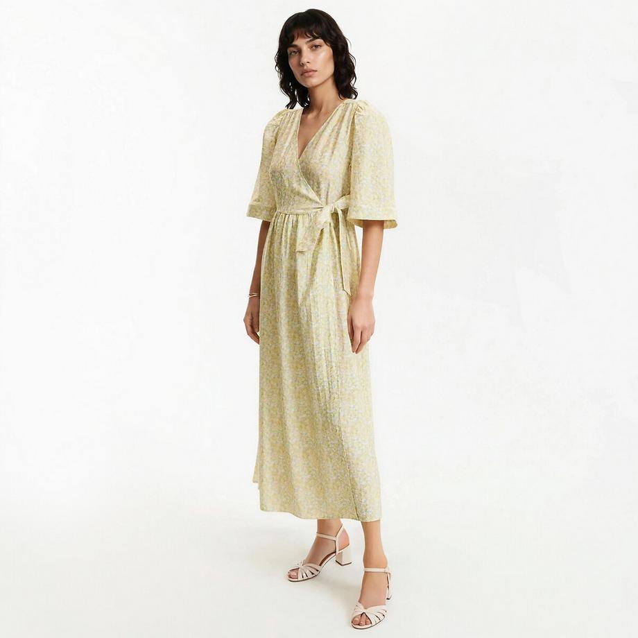Robe longue portefeuille imprimé floral