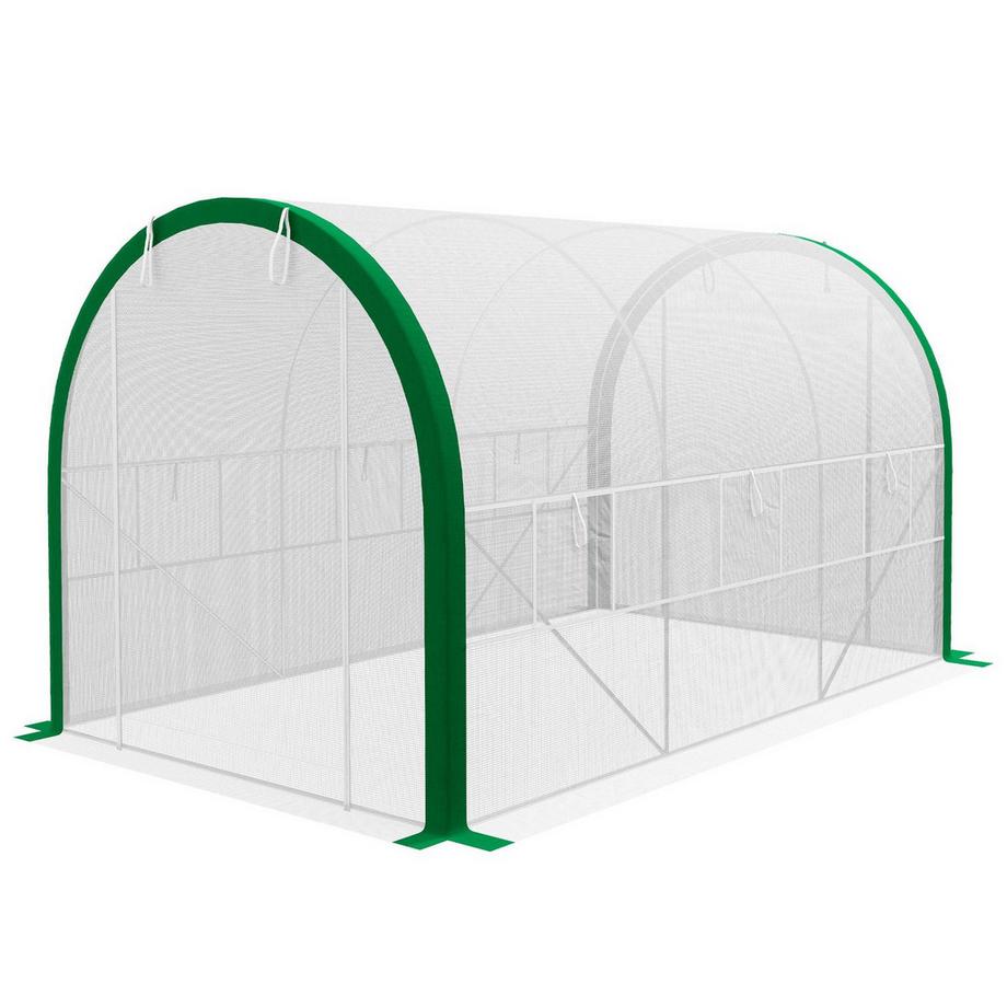 Serra in pellicola 3,58 x 2,1 x 2,1 m serra a tunnel con porta a rulli per giardino e balcone, acciaio zincato, bianco