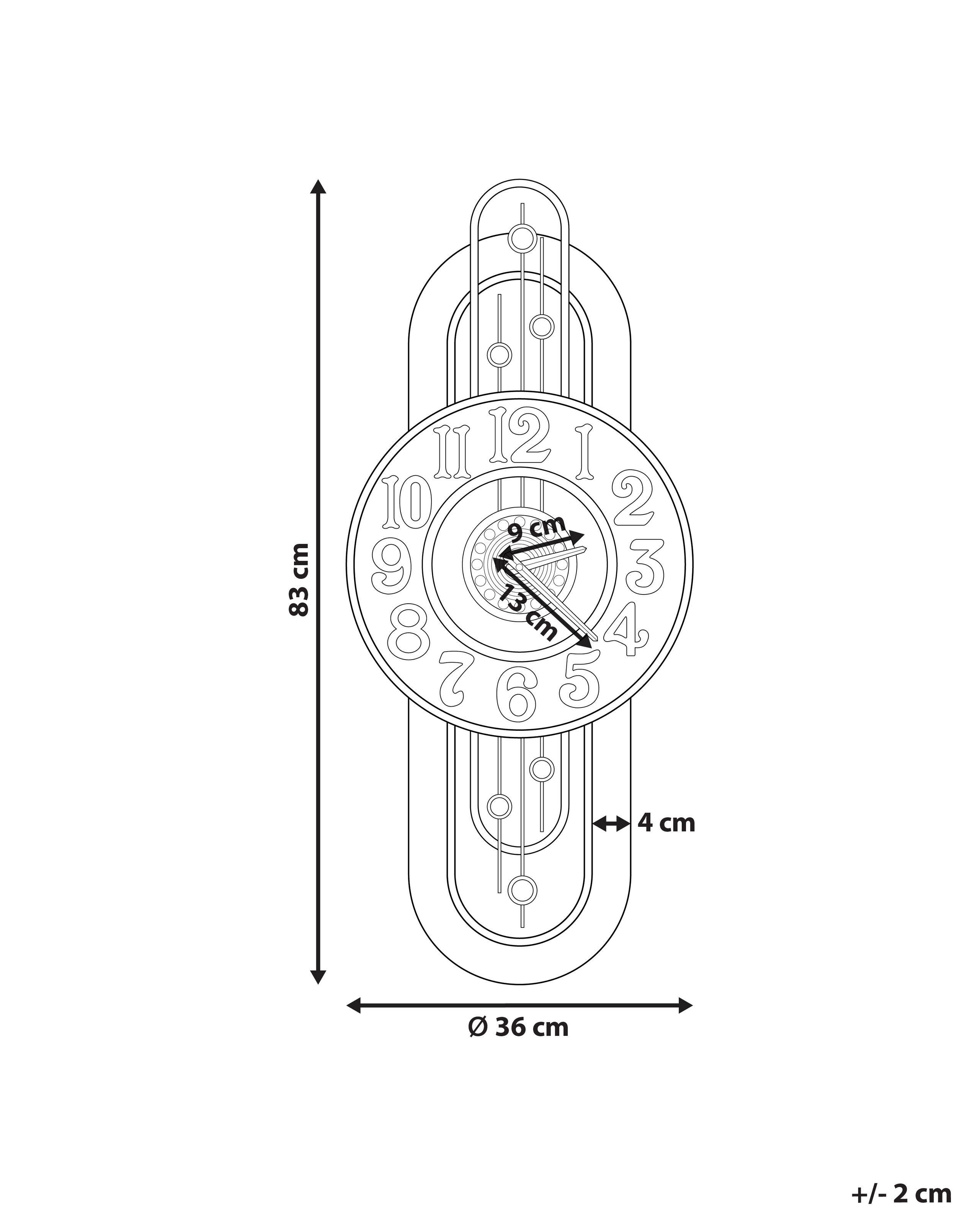 Beliani Horloge murale en Métal Rétro NOBELIUM  