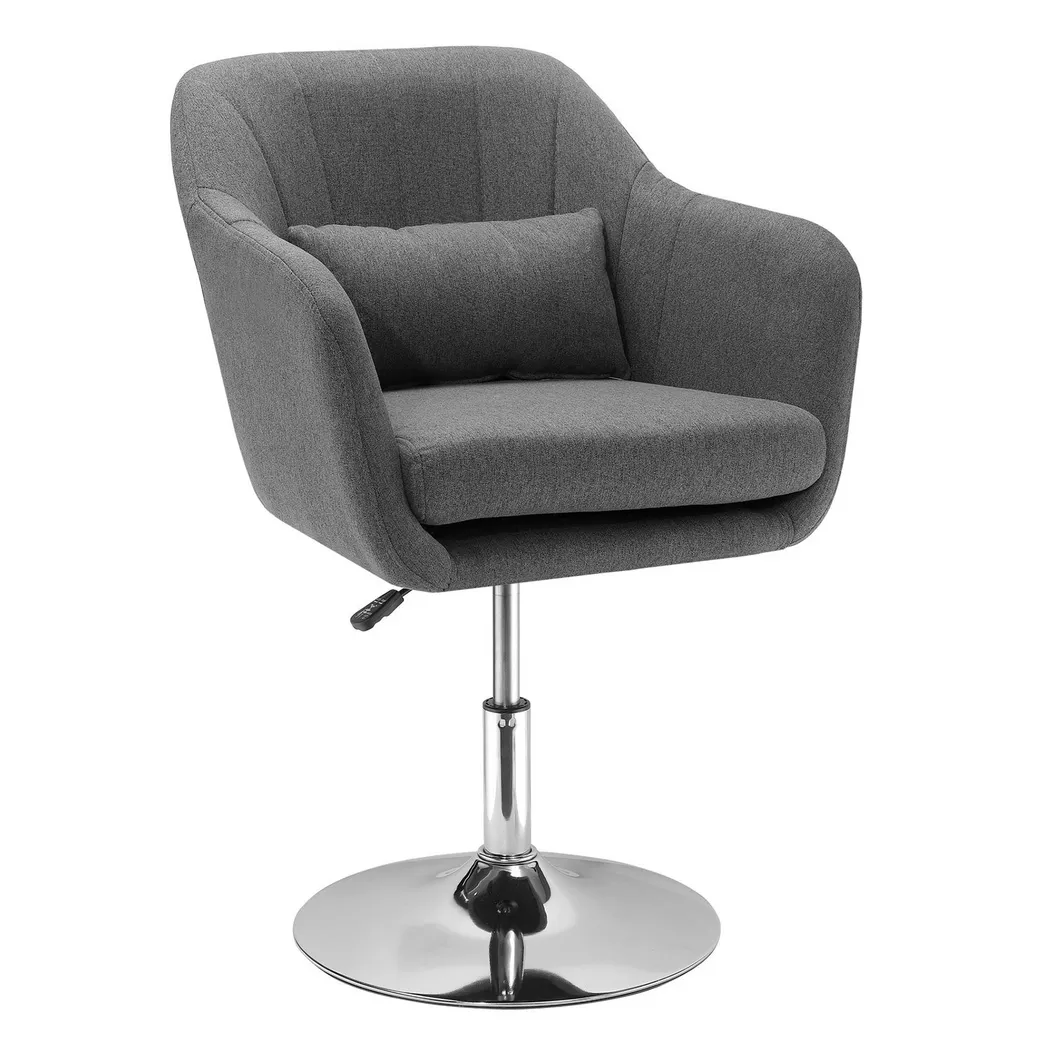Northio – Arbeitshocker Drehstuhl Bürostuhl Höhenverstellbar Leinenartiges Polyester Stahl Dunkelgrau 57 X 77,5-87 Cm, 68cm