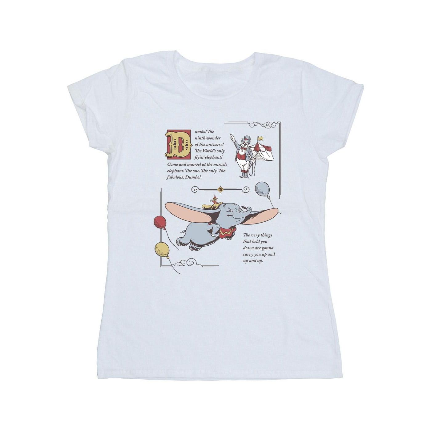 Image of Dumbo Story Book Page Tshirt Damen Weiss XL