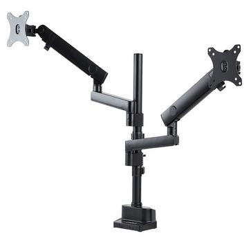 Dual Monitor Halter für Tischmontage - Flexible Monitorarm für 2x VESA Monitore bis zu 32 Zoll(8kg) - Vertikal Stapelbare Arme - Höhenverstelbar/Schwenkbar - Klemme/Tülle