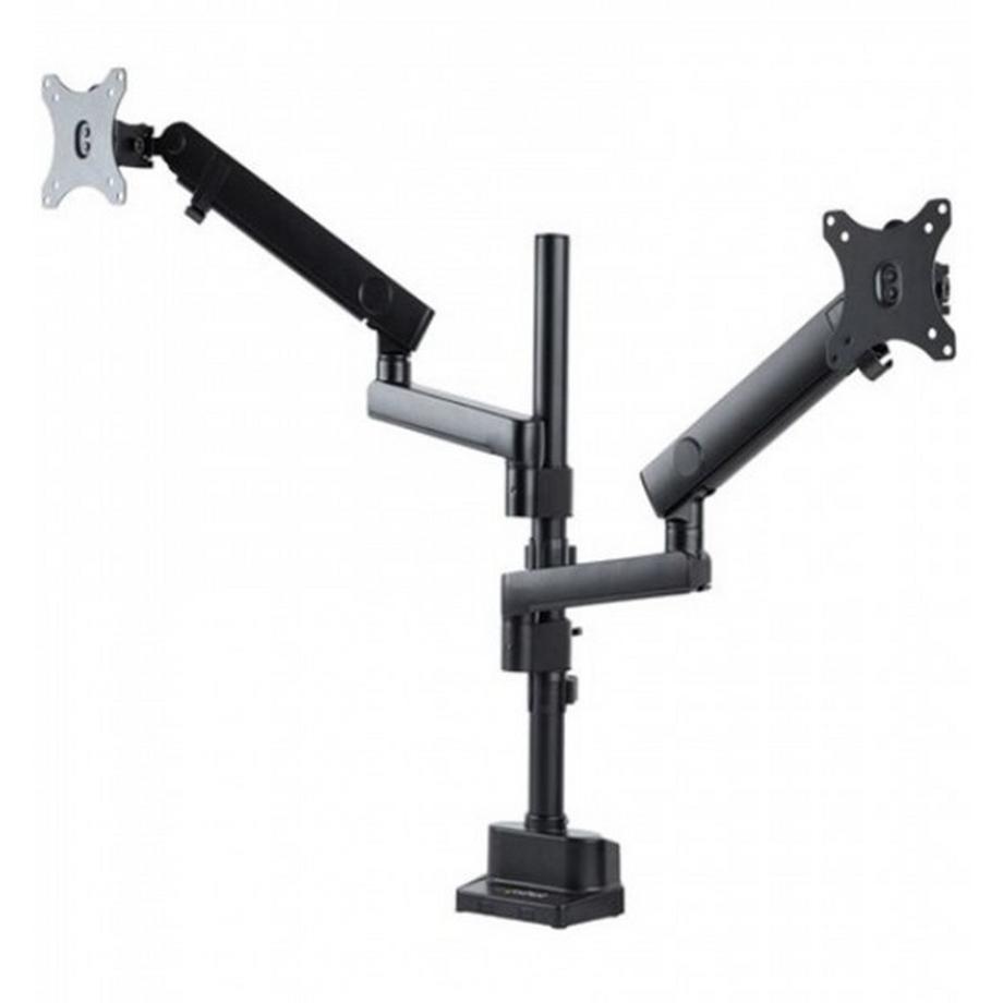 Armdualpivot, Klemme, 16 kg, 81,3 cm (32 Zoll), 100 x 100 mm, Höhenverstellung, Schwarz