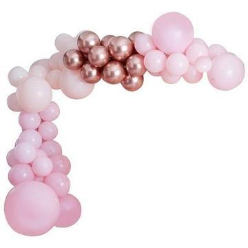 Luxus Set für Luftballongirlande in den Farben Pastell-Rosa & Rosegold