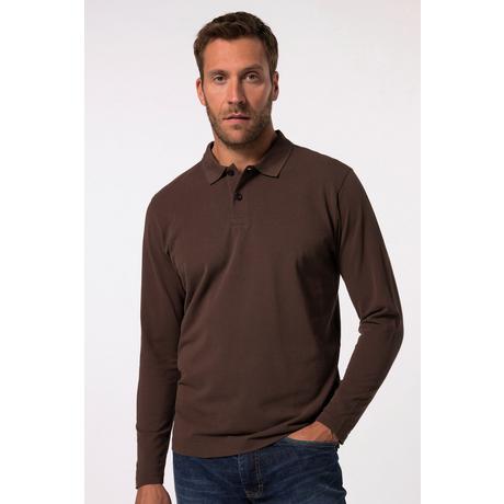 JP1880  Maglia basic in piqué con maniche lunghe e colletto polo, fino alla tg. 8XL 