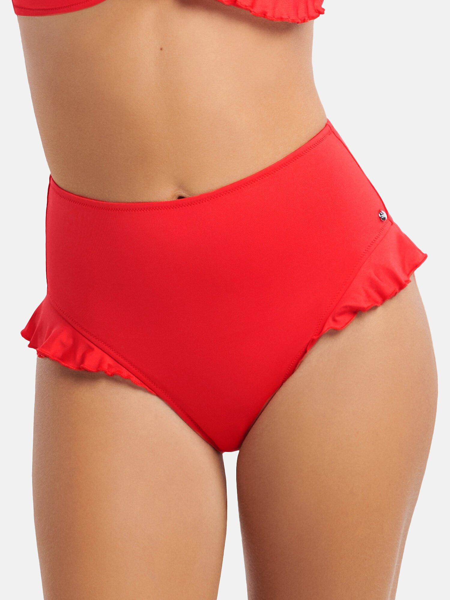 Image of Bikinistrümpfe Badehose Mit Hohem Beinausschnitt Kenya Damen Rot Bunt 40