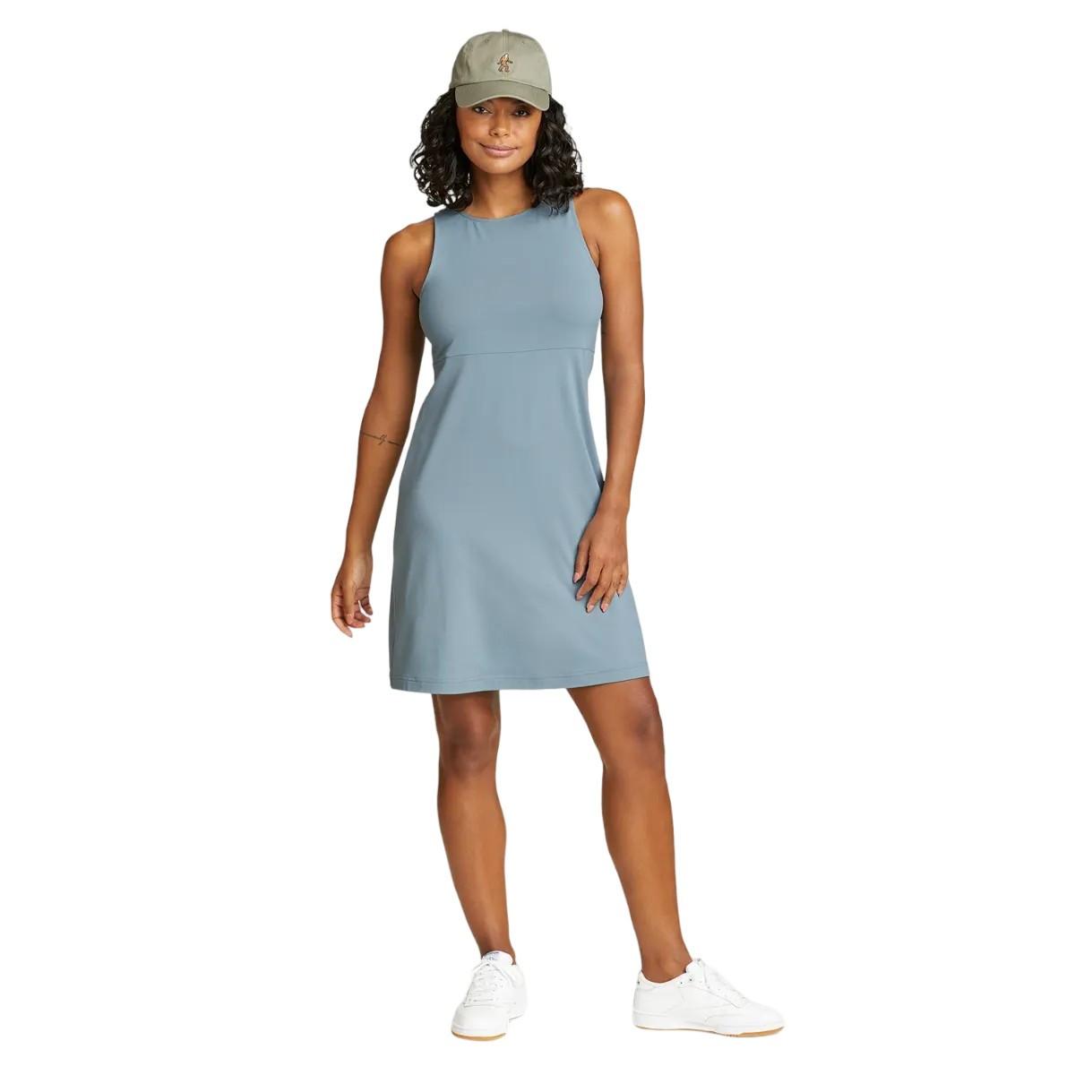 Image of Aster Kleid Empiretaille Ärmellos Damen Blau Denim L