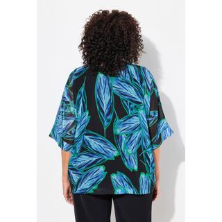 Ulla Popken Mantellina Chiffon Oversize Scollo a V Maniche 3/4  