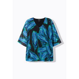 Ulla Popken Mantellina Chiffon Oversize Scollo a V Maniche 3/4  