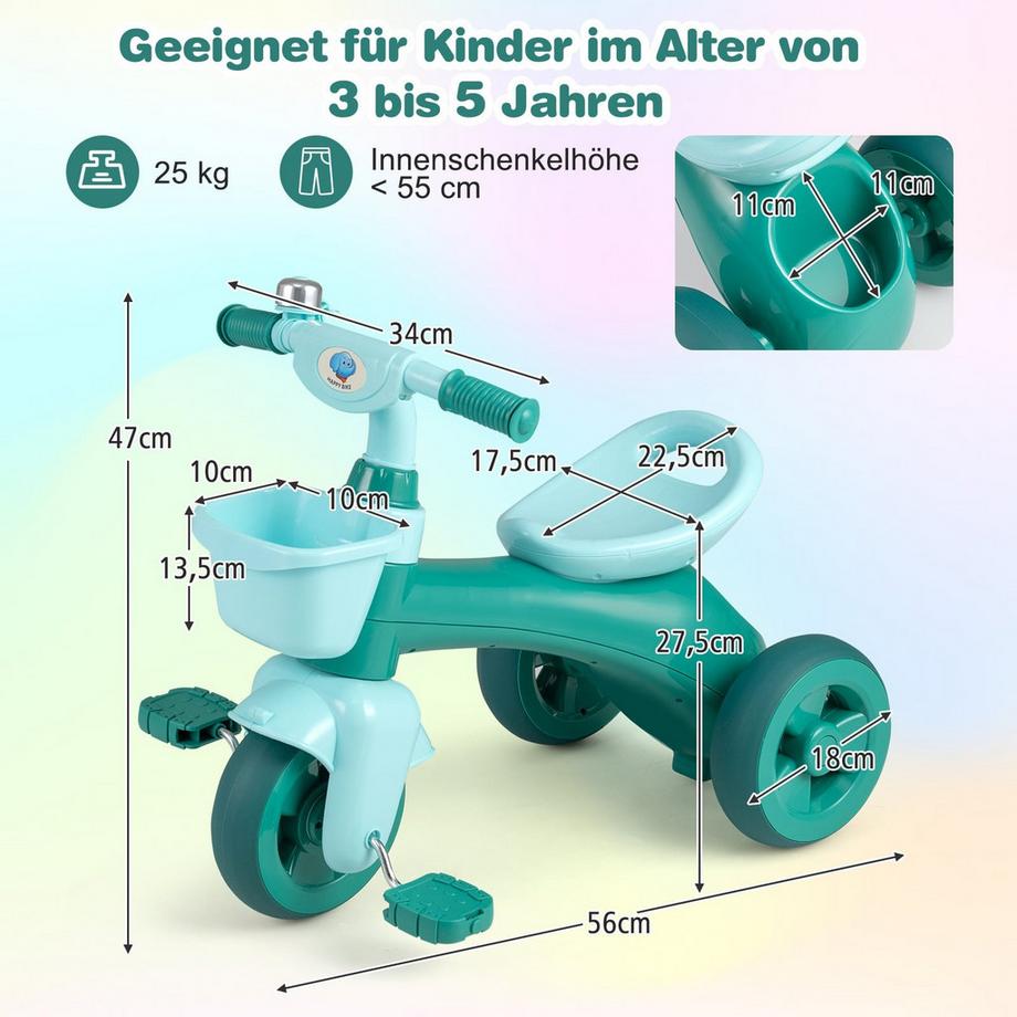 Northix  Triciclo per bambini con campanello 