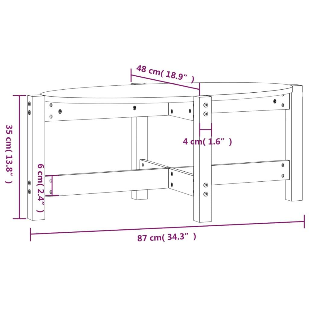 VidaXL Table basse bois de pin  