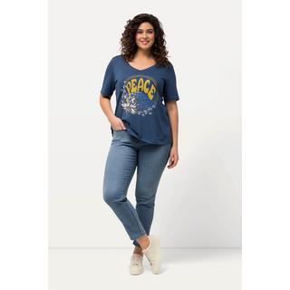 Ulla Popken  Jean Sarah avec pierres fantaisie, jambe étroite et taille stretch confortable 