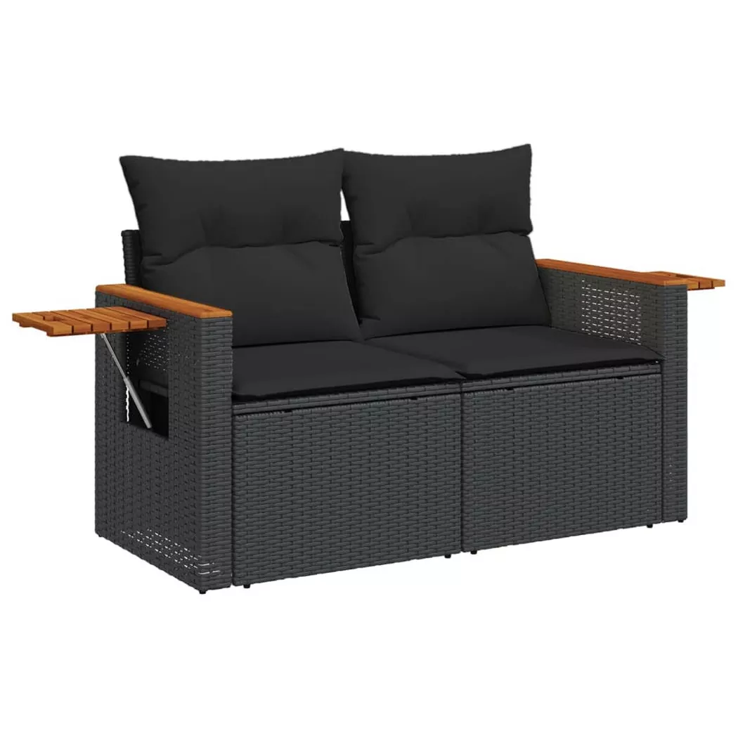 VidaXL - Gartensofa poly-rattan, One Size, Schwarz