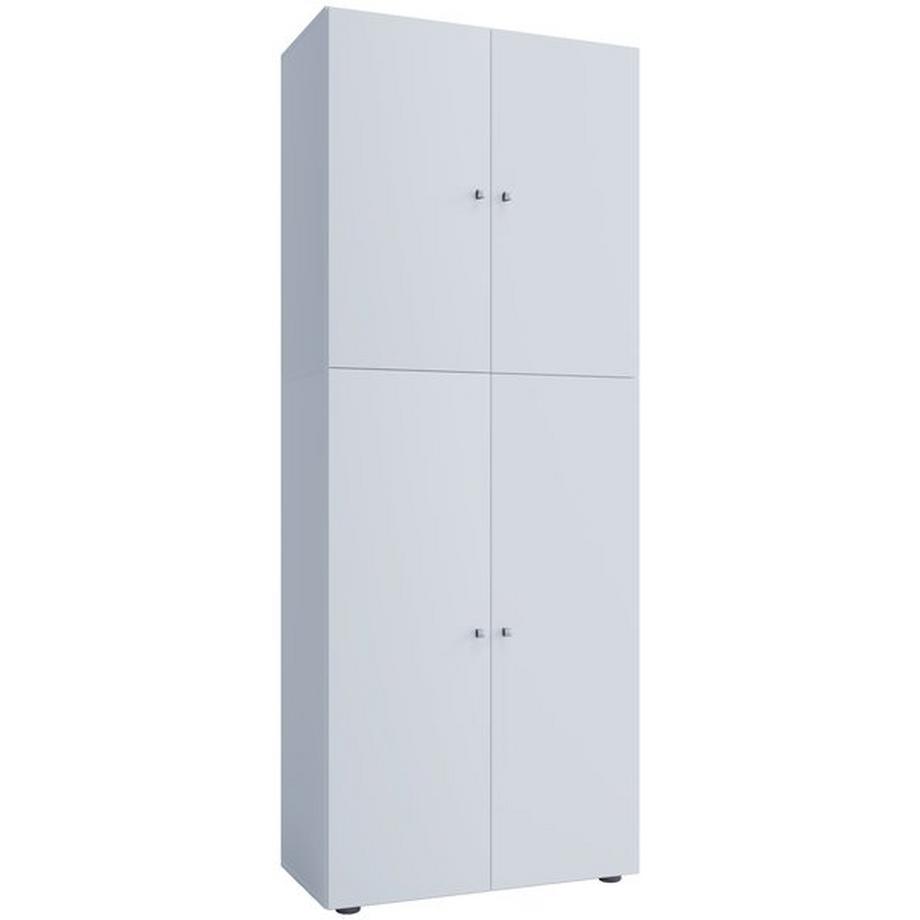 VCM Holz Besenschrank Staubsauger Putzschrank Haushaltsschrank Drehtüren Lona  