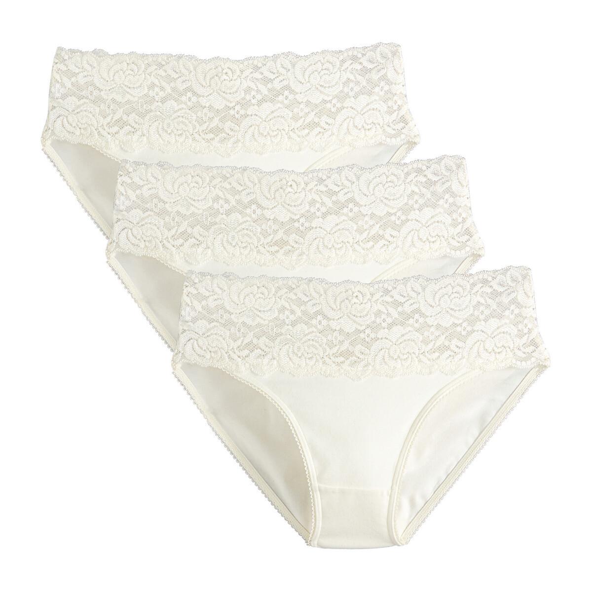 La Redoute Collections  Lot de 3 slips avec large bande en dentelle 