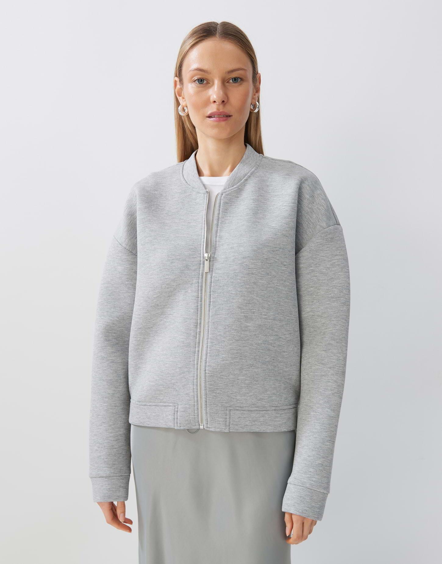 Image of Blouson Unber O-form Unisex Perlgrau 38