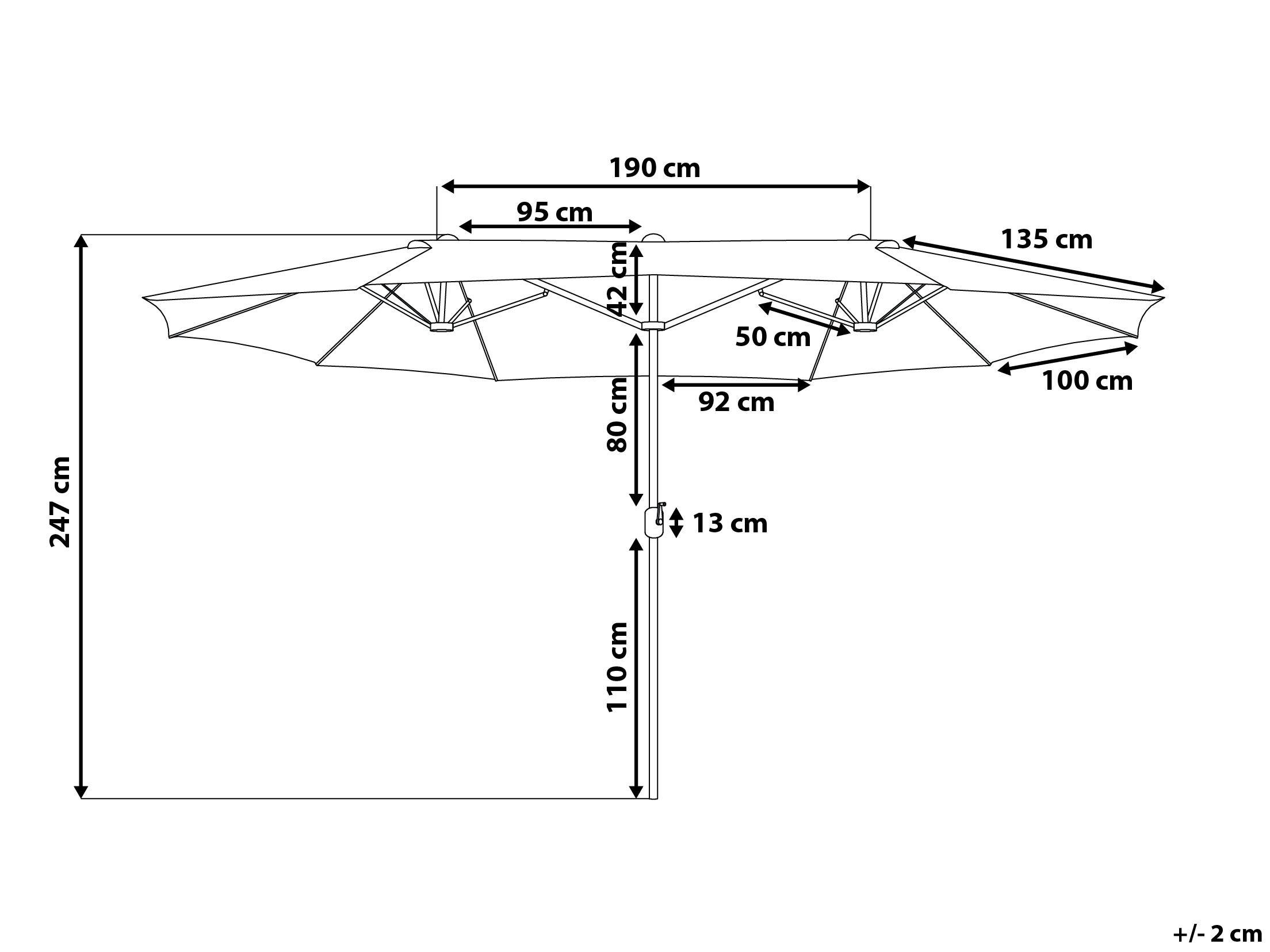 Beliani Sonnenschirm aus Stoff SIBILLA  