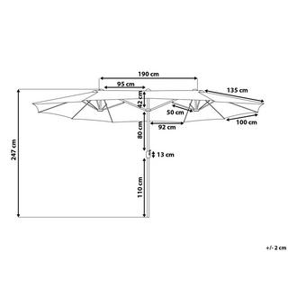 Beliani Sonnenschirm aus Stoff SIBILLA  