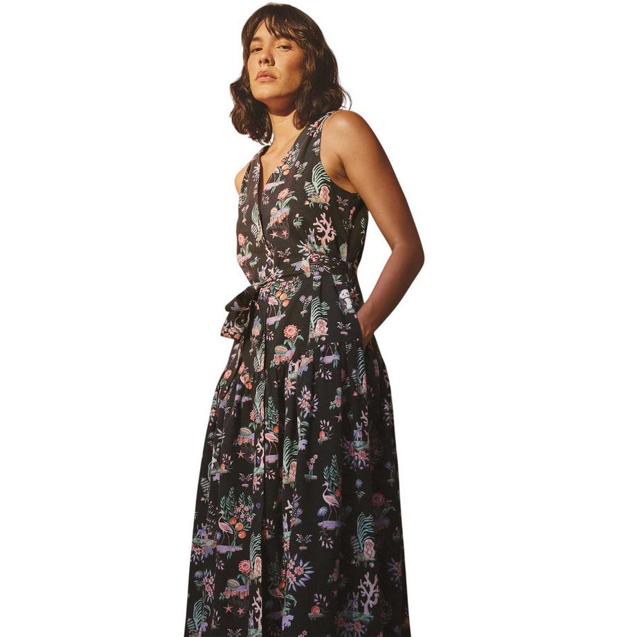 Cath Kidston Robe Milongue Fluide Sans Manches  