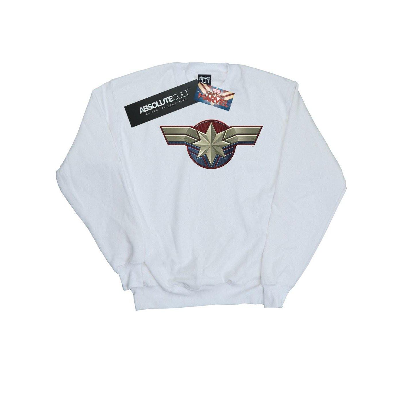 Image of Captain Chest Emblem Sweatshirt Unisex Weiss 128