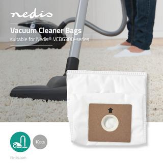 Nedis Sacchetto per aspirapolvere | 10 pz. | Sintetico | Più venduto per: Nedis® VCBG300-Series | Bianco  