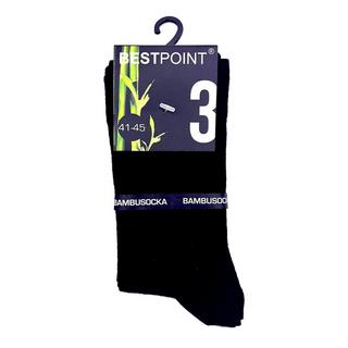 Bestpoint  Chaussettes en Bambou, Noir - Lot de 3 - 41-45 