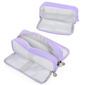 Trousse à crayons pour l'école avec 3 compartiments, grande capacité, trousse à crayons, papeterie, organisateur, sac à cosmétiques