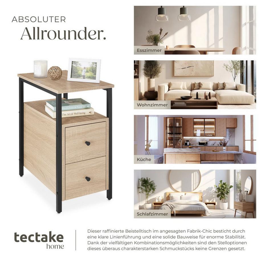 Tectake Table de chevet Tullamore  