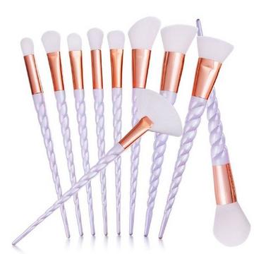 Lot de 10 pinceaux de maquillage, Licorne - Violet