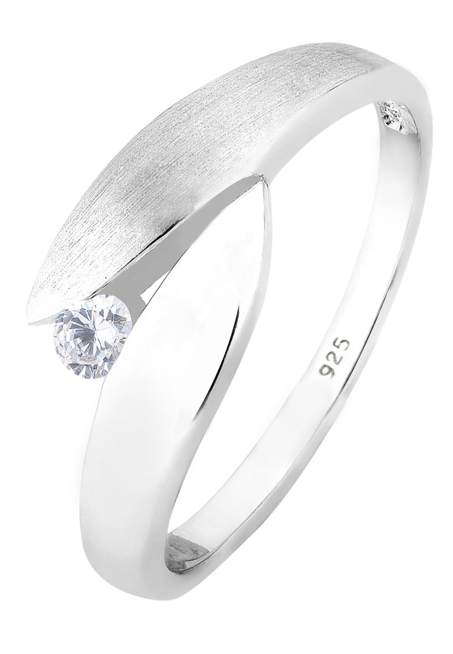 Image of Ring Solitär Wickelring Zirkonia Damen Weiss 54mm