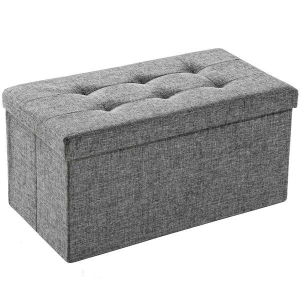 Image of Faltbarer Sitzhocker aus Polyester mit Stauraum 76x38x38cm Faltbarer Sitzhocker aus Polyester mit Stauraum 76x38x38cm