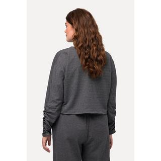 Ulla Popken  Sweat-shirt boléro en coton bio, manches longues chauve-souris et col rond 