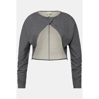 Ulla Popken  Sweat-shirt boléro en coton bio, manches longues chauve-souris et col rond 