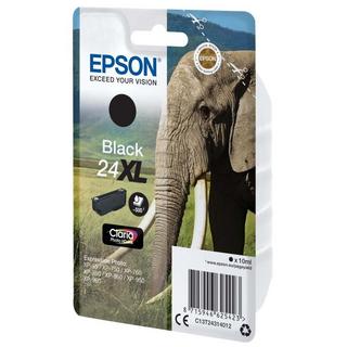 EPSON  Epson 24XL - 10 ml - XL - Schwarz - original - Blister mit RF-  akustischem Alarmsignal - Tintenpatrone - für Expression Photo XP-55, 750, 760, 850, 860, 950, 960; Expression Premium XP-750, 850 