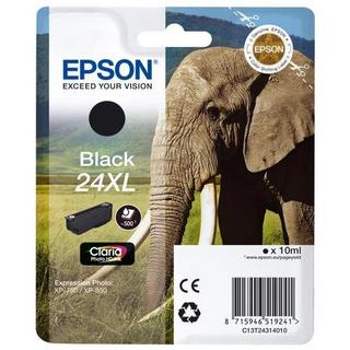 EPSON  Epson 24XL - 10 ml - XL - Schwarz - original - Blister mit RF-  akustischem Alarmsignal - Tintenpatrone - für Expression Photo XP-55, 750, 760, 850, 860, 950, 960; Expression Premium XP-750, 850 