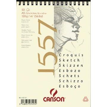 CANSON Skizzenpapier A3 4127-419 120g, weiss 50 Blatt