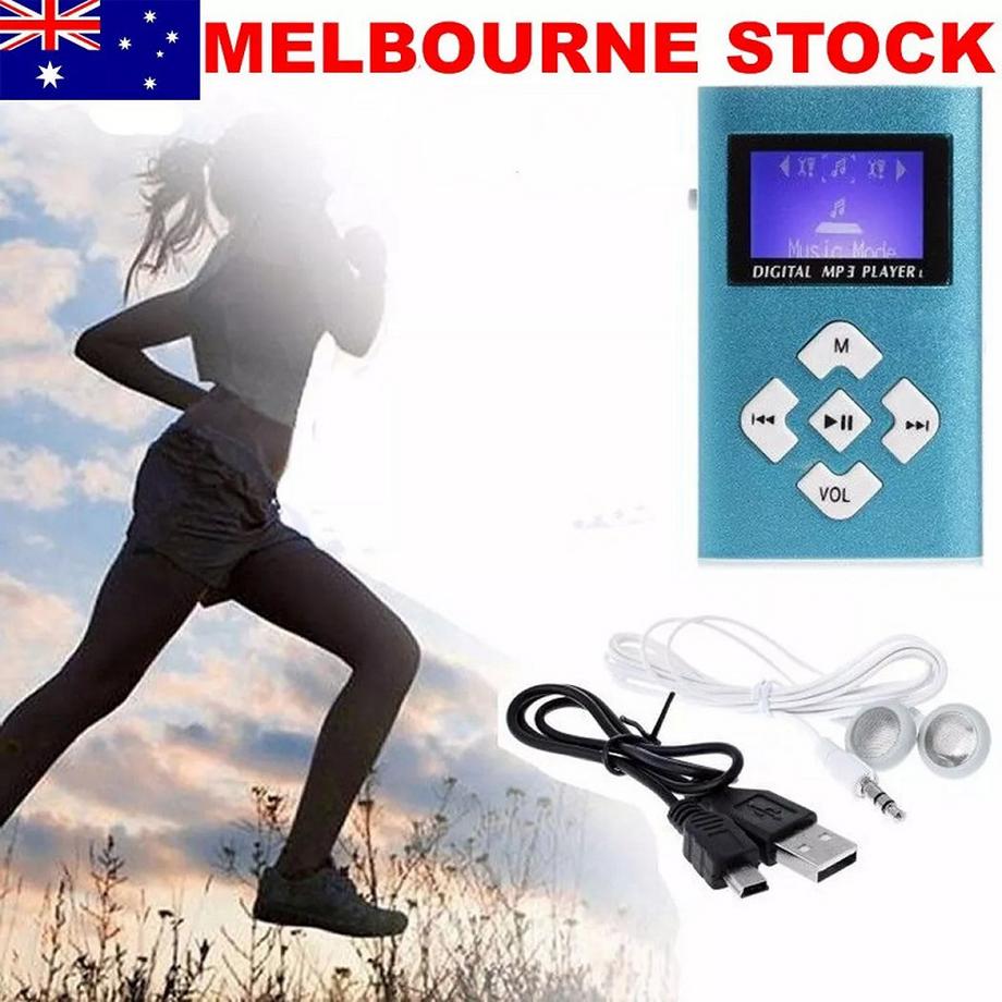 HOD Health and Home  Tragbare Mini USB MP3 Player Support 32 GB Micro SD TF -Karte mit Kopfhörern Silber 