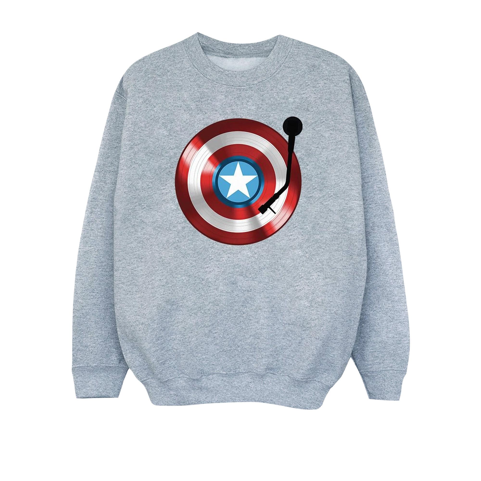 Image of Captain America Turntable Sweatshirt Unisex Grau 140/146
