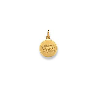 MUAU Schmuck  Pendentif signe du zodiaque lion en or jaune 750, 19x12mm 