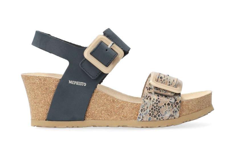 Image of Lissia - Leder Sandale Damen Blau 42