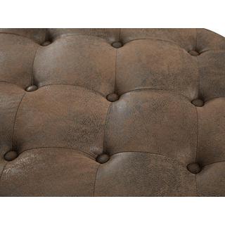 Vente-unique Pouf chesterfield in Microfibra aspetto Pelle invecchiata - EDWINA  