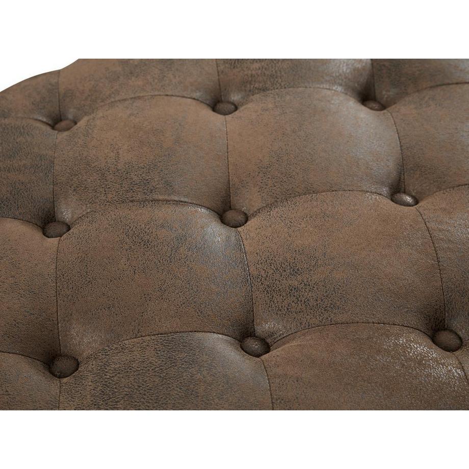 Vente-unique Chesterfield Sitzhocker - Mikrofaser - Vintage-Leder-Optik - EDWINA  