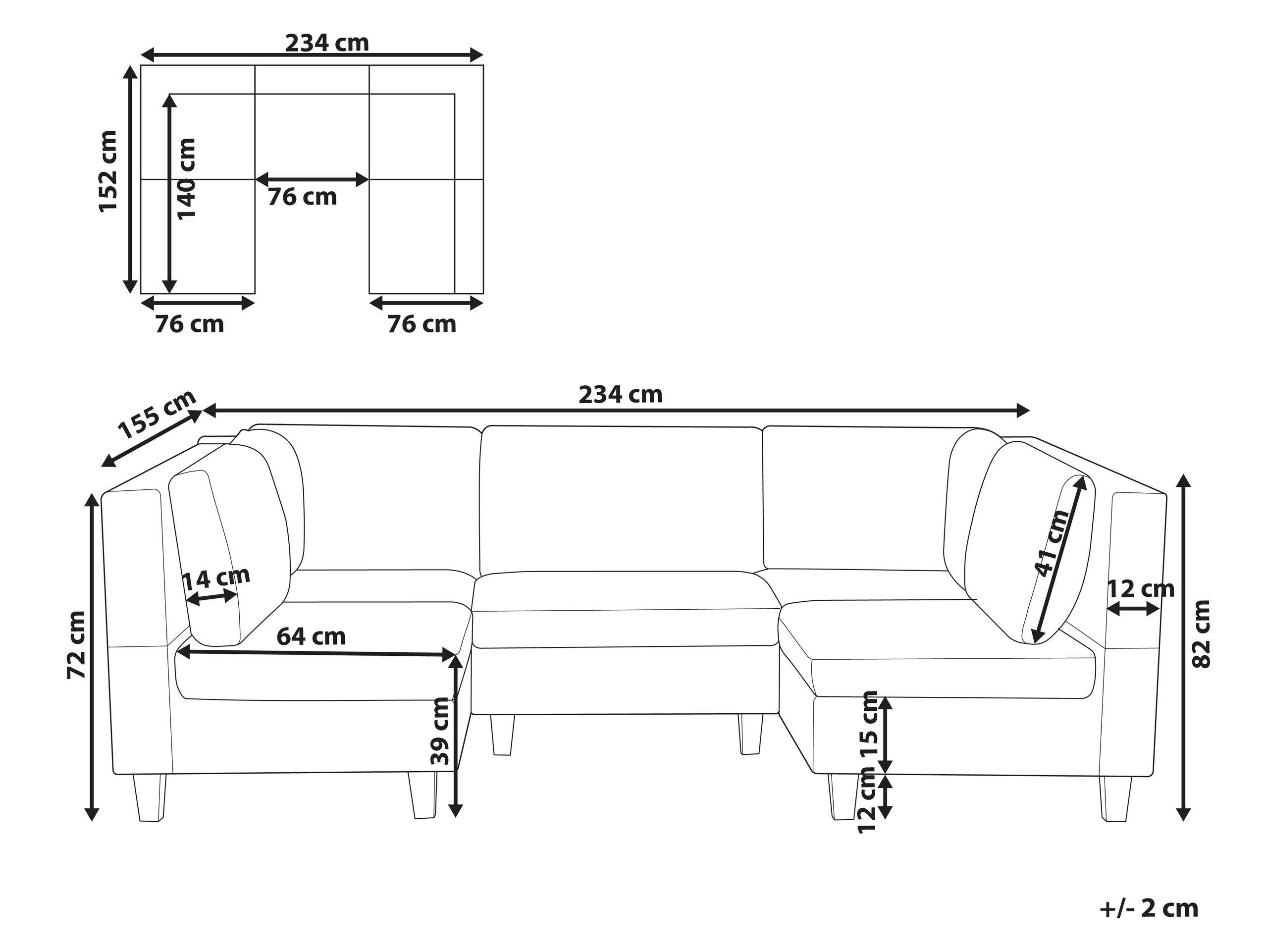 Beliani Modulsofa aus Polyester Modern UNSTAD  